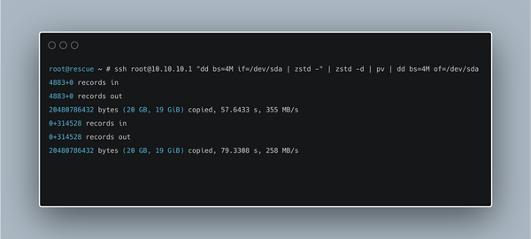 Servermigration mit dd über SSH